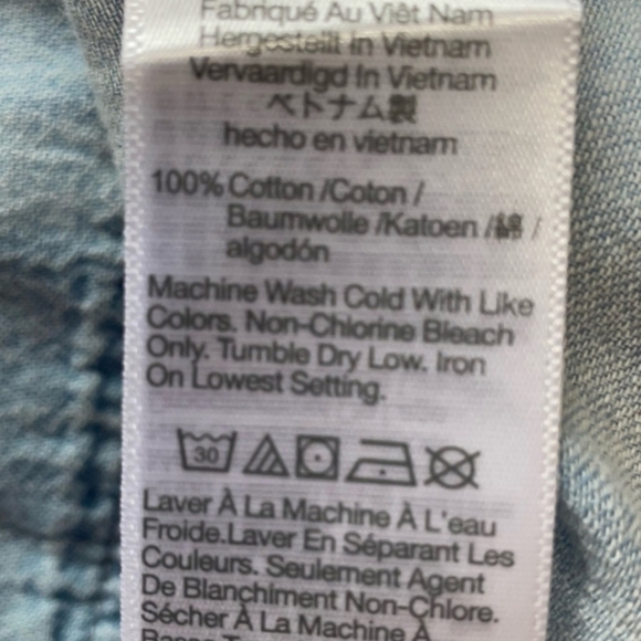 Madewell Blue Denim Pleated Short-Sleeve Top Size Small NWT - Picture 14 of 14